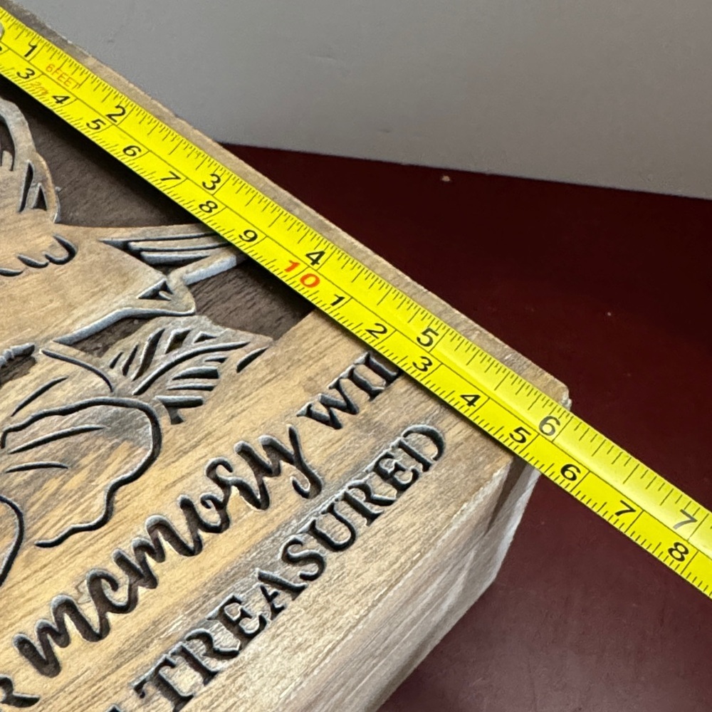 Wooden Memory Keepsake Box with Hummingbird Design - Picture 12 of 12